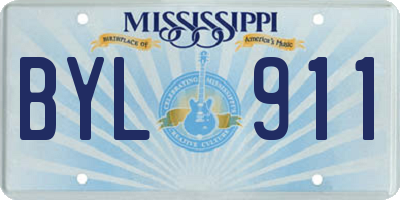 MS license plate BYL911