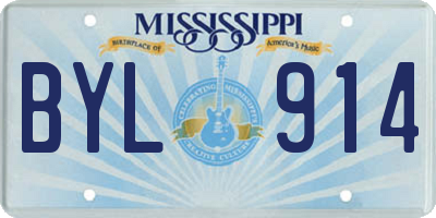 MS license plate BYL914