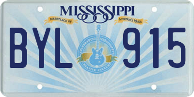 MS license plate BYL915