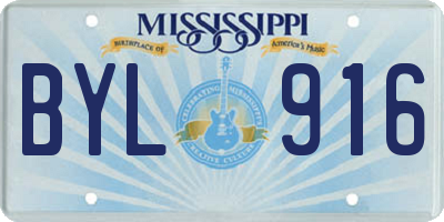 MS license plate BYL916