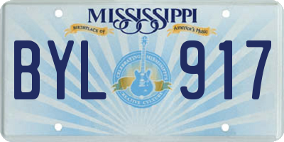 MS license plate BYL917