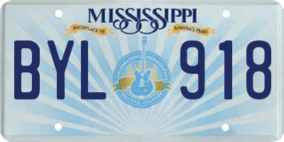 MS license plate BYL918