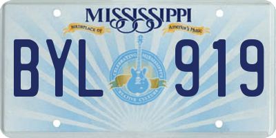 MS license plate BYL919