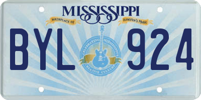 MS license plate BYL924