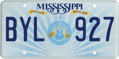 MS license plate BYL927