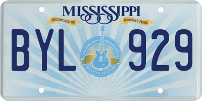 MS license plate BYL929