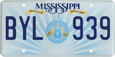 MS license plate BYL939