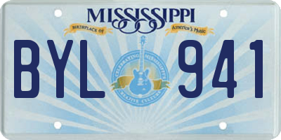 MS license plate BYL941