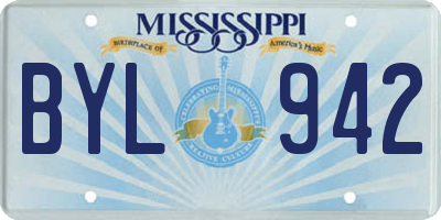 MS license plate BYL942