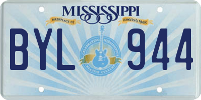 MS license plate BYL944