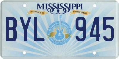 MS license plate BYL945