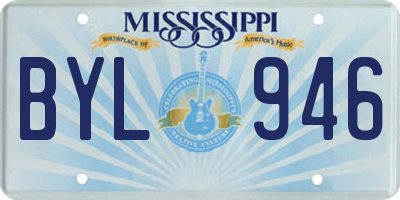 MS license plate BYL946