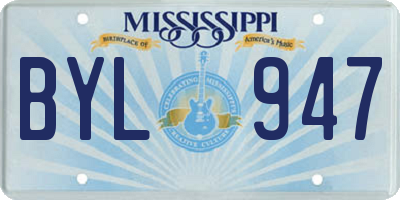 MS license plate BYL947