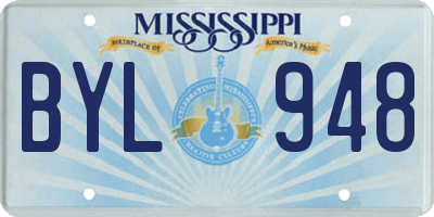 MS license plate BYL948