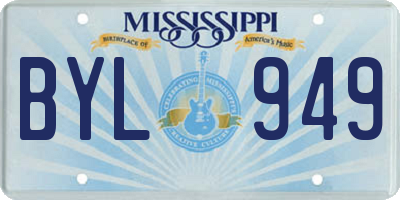 MS license plate BYL949