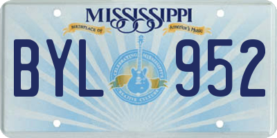 MS license plate BYL952