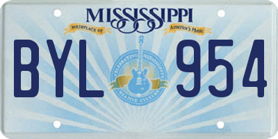 MS license plate BYL954