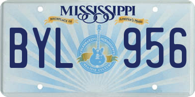 MS license plate BYL956