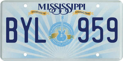 MS license plate BYL959
