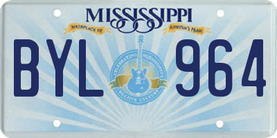 MS license plate BYL964