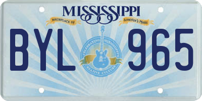 MS license plate BYL965
