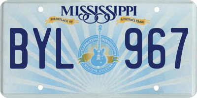 MS license plate BYL967