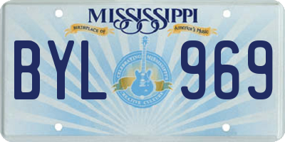 MS license plate BYL969