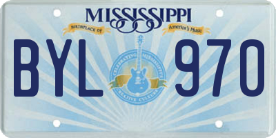 MS license plate BYL970