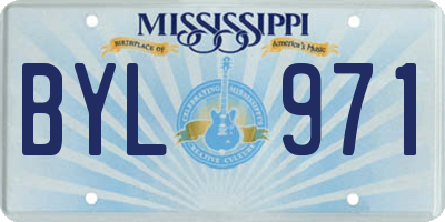 MS license plate BYL971
