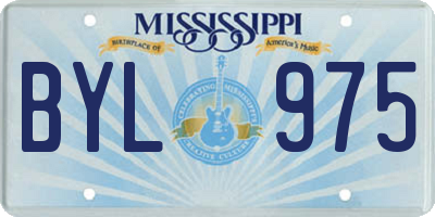 MS license plate BYL975