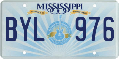 MS license plate BYL976