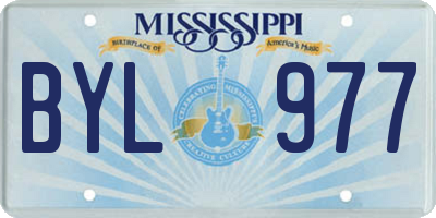 MS license plate BYL977