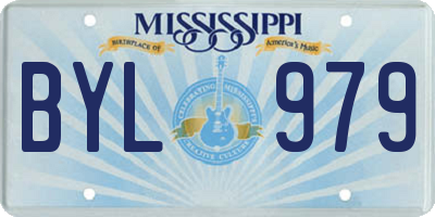 MS license plate BYL979