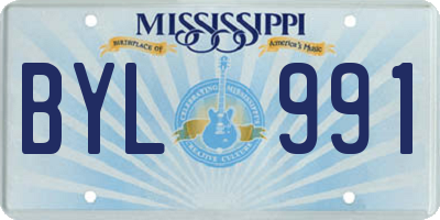 MS license plate BYL991