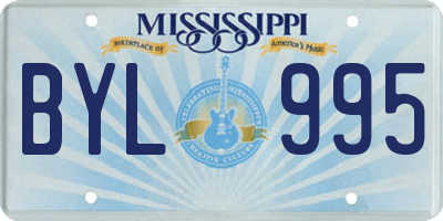 MS license plate BYL995