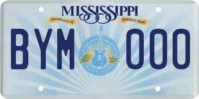MS license plate BYM000