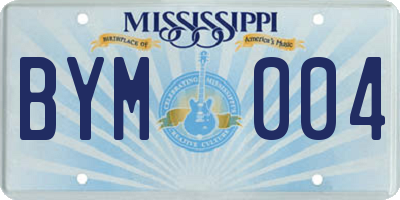 MS license plate BYM004