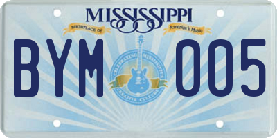 MS license plate BYM005