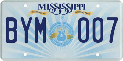 MS license plate BYM007