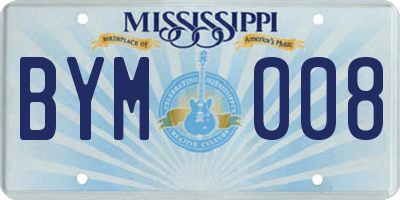 MS license plate BYM008