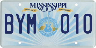 MS license plate BYM010