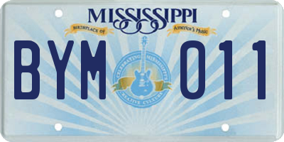 MS license plate BYM011