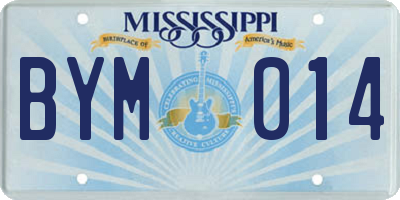 MS license plate BYM014
