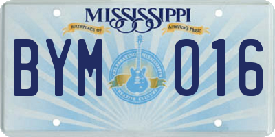 MS license plate BYM016