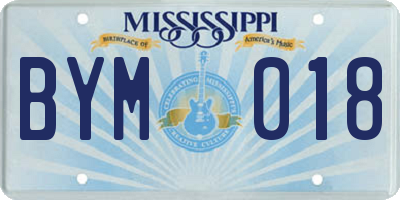 MS license plate BYM018