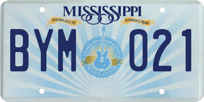 MS license plate BYM021