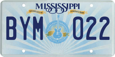 MS license plate BYM022