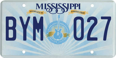 MS license plate BYM027