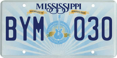MS license plate BYM030