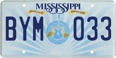 MS license plate BYM033